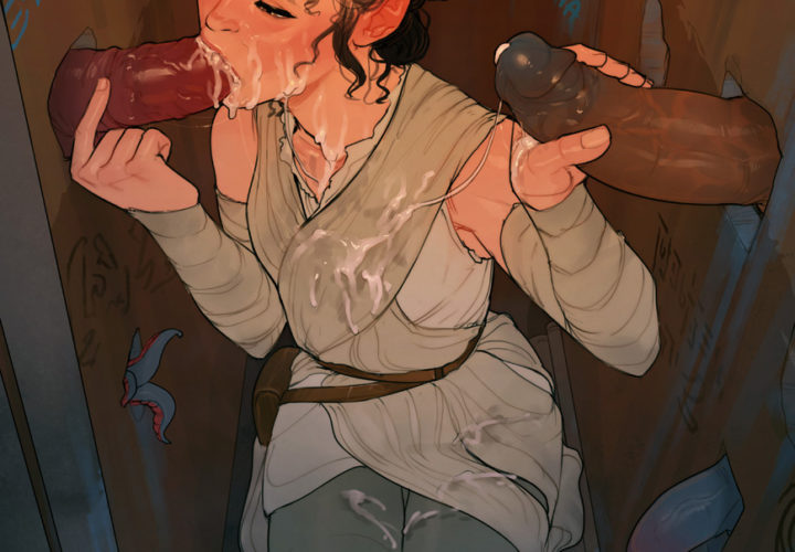 Rey at the Galactic Gloryhole - Star Wars: The Force Awakens Rule 34 2 Pics...