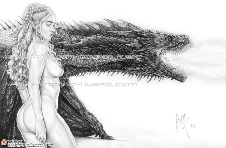 1832931 - A_Song_of_Ice_and_Fire Armando_Huerta Daenerys_Targaryen Drogon Emilia_Clarke Game_of_Thrones