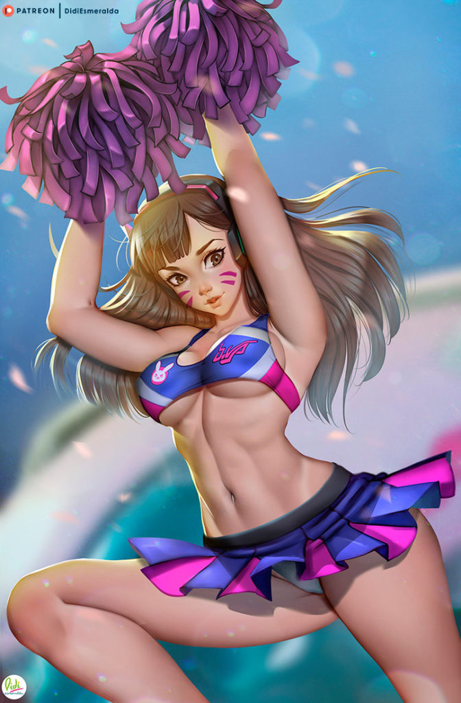 Cheerleader D.Va ~ Overwatch Fan Art by Did Esmeralda â€“ Nerd ...