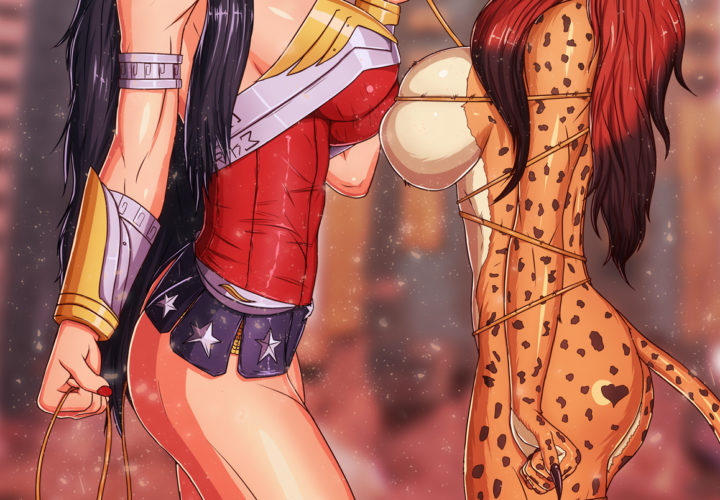 Wonder Woman x Cheetah DC Comics Rule 34 Fan Art by KillerMoon.