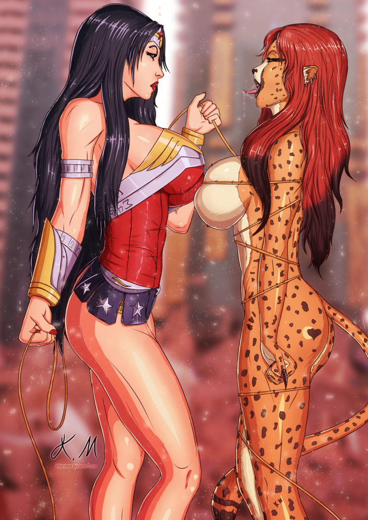 Dc Comics Wonder Woman Porn - Wonder Woman x Cheetah ~ DC Comics Rule 34 Fan Art by KillerMoon â€“ Nerd Porn !