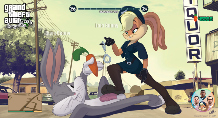 1484199 - Acorn_Art Bugs_Bunny Franklin_Clinton GTA Grand_Theft_Auto_V Lola_Bunny Looney_Tunes Michael_De_Santa Space_Jam Trevor_Philips crossover