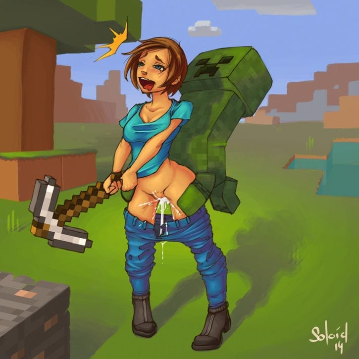 1470398 - Creeper Minecraft Rule_63 Soloid Steve