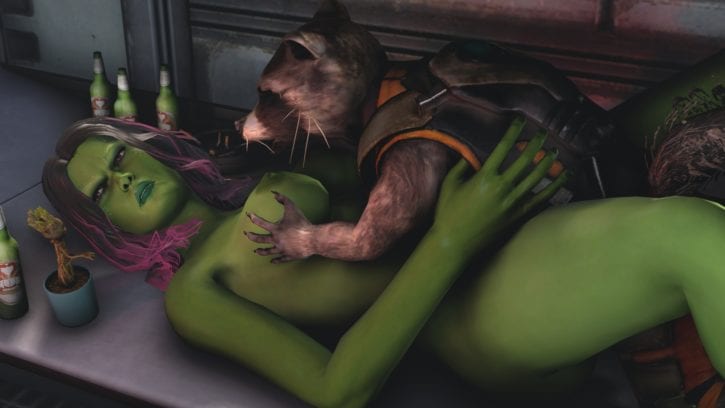 1676051 - Gamora Guardians_of_the_Galaxy Marvel Rocket_Raccoon shittyhorsey
